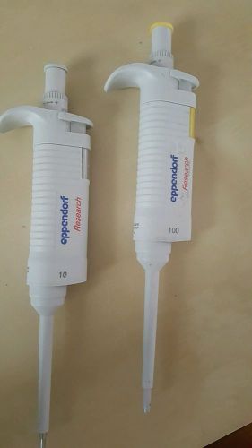 Lot 2X Eppendorf Research 0.5ul-10ul/10-100 uL  variable volume  Pipette