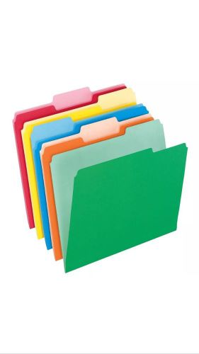 Pendaflex Two-Tone Color File Folders, Letter Size, 1/3 Cut 152 1/3 ASST NEW