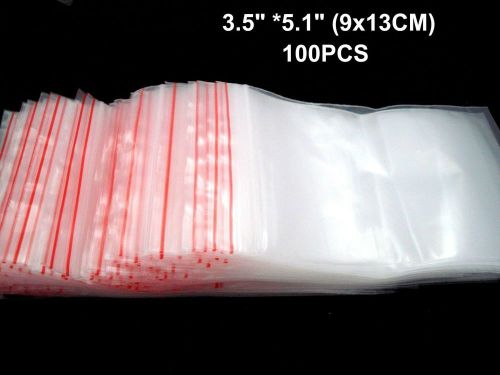 100 pcs 3.5&#034; x 5.1&#034; ziplock clear reclosable poly bags self seal plastic bag for sale