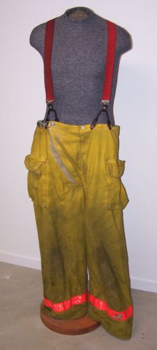 Janesville Mens Firefighter Turnout Pants &amp; Suspenders ~ Size 42/29