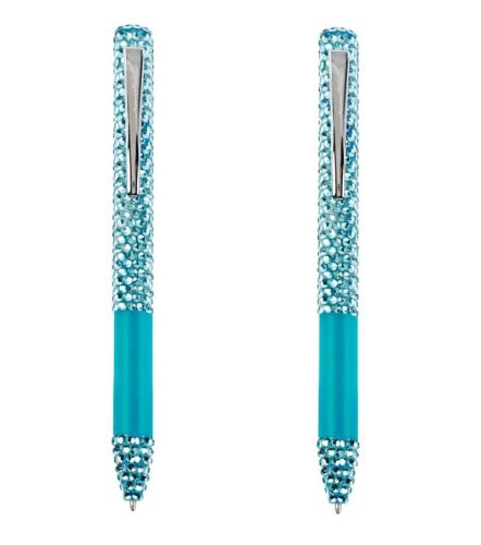 NEW Set of 2 Blue &amp; Green Shimmering Crystals Pens by Lori Greiner