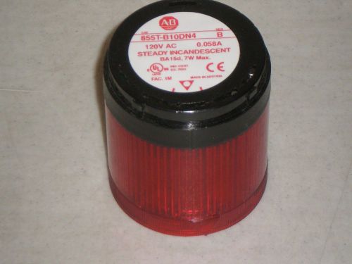 Allen bradley 855t-b10dn4 red steady incandescent indicator light 120 vac for sale