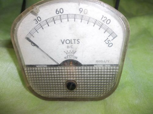 Vintage Weston Model 1721 0-150 DC VOLTS Meter, USA 1000 K/V   #9