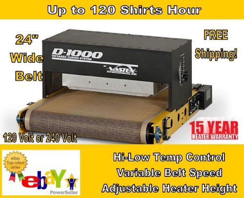 NEW Vastex D-1000 Conveyor Dryer 26&#034; Belt for Screen Printing 120VOLT or 240VOLT