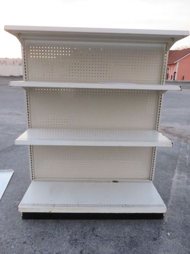 GONDOLA STORE SHELVING USED 60&#034; TALL 4&#039; LONG SECTIONS - LOCAL PICK UP ONLY