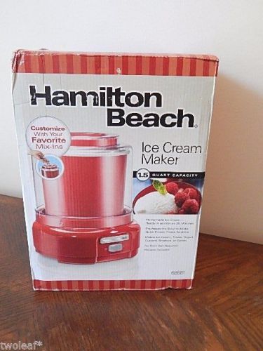 NEW Hamilton Beach Ice Cream Maker 1.5 Quart Red Model 68881 Brand New in Box