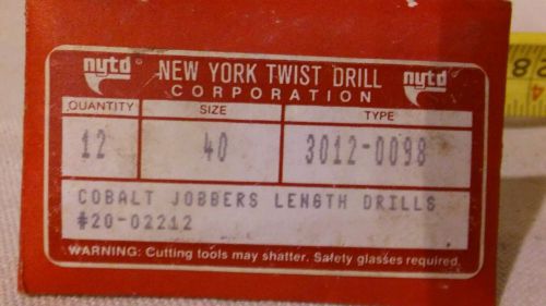 Drill bits New York Jobbers Cobalt size 40 package of 12