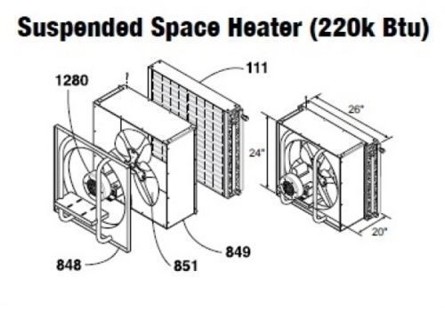 Central Boiler (COMPLETE) Suspended Space Heater (220 Btu)