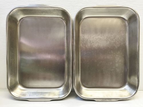 2 Vollrath 61230 3.5 Qt. Stainless Steel Bake &amp; Roast Pans 14-7/8 x 10-1/4 x 2