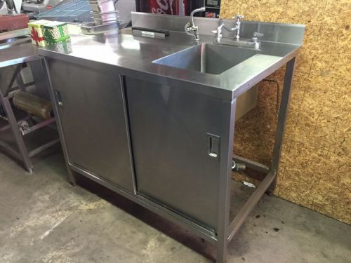 1 Compartment Sink Cabinet Combo with Faucet and Sprayer Commercial NSF