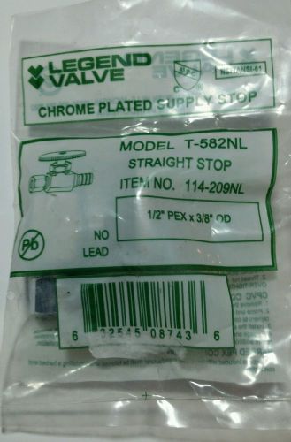Legend valve 114-209nl t-582 no lead multi-turn straight valve, 3/8&#034; od 1/2&#034; pex for sale