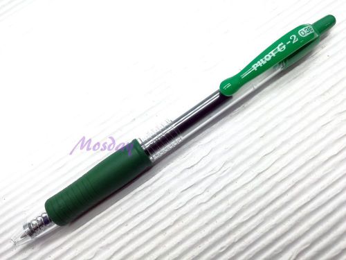 4pcs Pilot G2-38 Roller Ball Pen Retractable Gel Ink 0.38mm Ultra Fine, GREEN