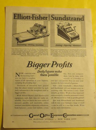 General Office Equipment Corporation Single Page 1928 Advertisement Great Illus!