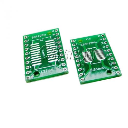 10pcs SOP20 SSOP20 TSSOP20 To DIP20 Pitch 0.65/1.27mm IC Adapter PCB Board