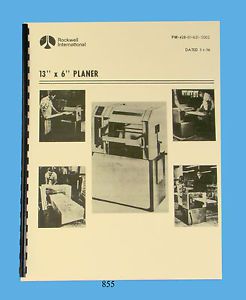 Rockwell 13&#034; x 6&#034; planer 22-401 operating, repair, &amp; parts list manual *855 for sale