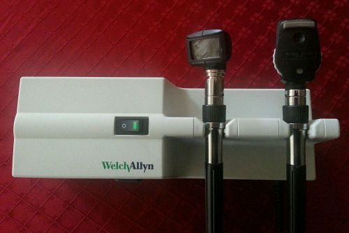 Welch Allyn 767 Wall Diagnostic Set w/25020A Otoscope &amp; 11610 Opthalmoscope