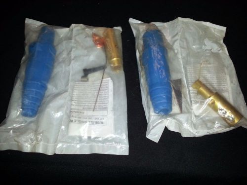 Inline hubbell blue male and female cam connectors for sale