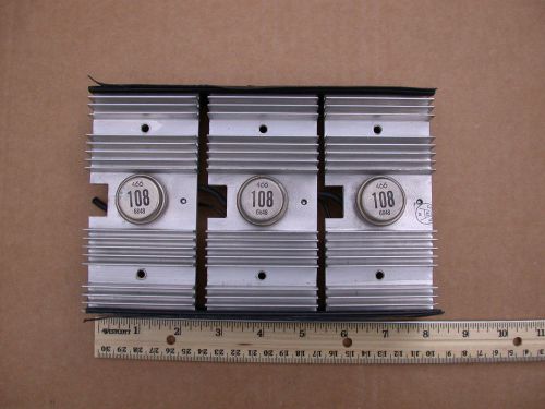 Aluminum heat sinks, set of three with PNP Germanium TO-36 transistors