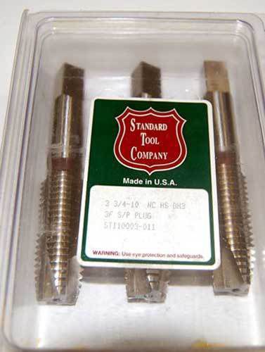 3 pcs. standard tool 3/4-10 gh3 3 flt ground thread spiral pointed plug taps for sale