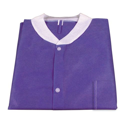 Lab coat w  pockets purple large (5 units) by dynarex # 2034 for sale