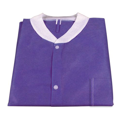 Lab Coat w  Pockets PURPLE Large (5 Units) by Dynarex # 2034