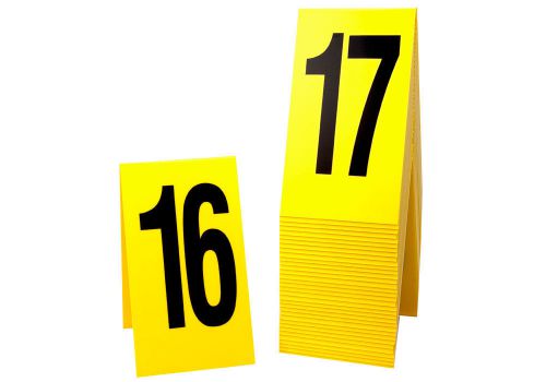 Large Evidence Markers 16-50, Yellow Plastic- Tent Style, Free Shipping