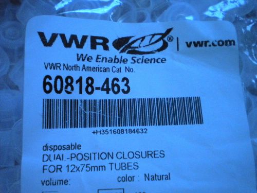 VWR  60818-463 cap  dual-position closures for 12 x75 mm tubes lot of 1000