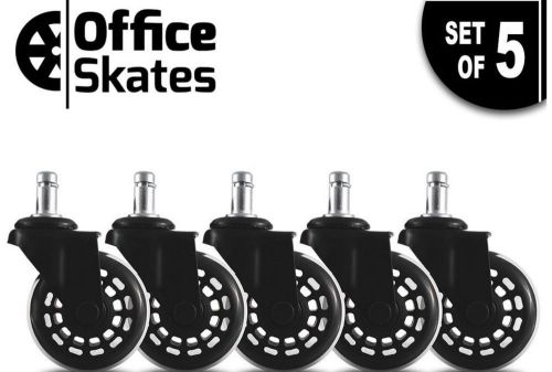 Office Skates Luxury Chair Replacement Wheels (Set of 5) Casters 2.5 Wheel