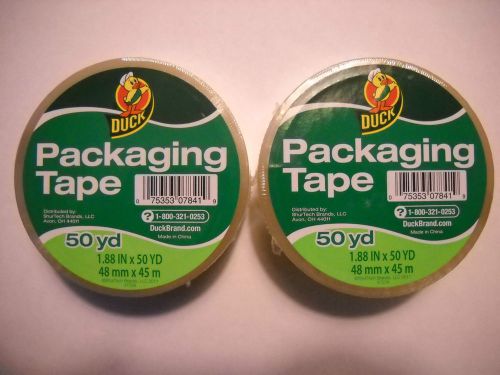 2 ROLLS Clear Duck Packaging Tape 1.88&#034;x 50 yds. Packing Tape, Shipping Tape