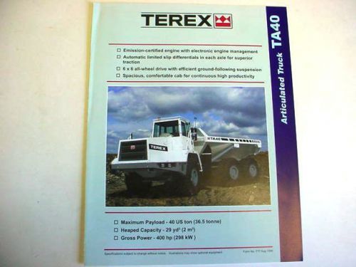 Terex Articulated TA40 Truck Literature