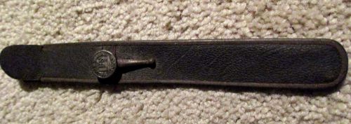 Rare vintage brown &amp; sharpe machinist leather pocket tempered rule ruler holder for sale