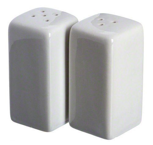 American Metalcraft  (CSPS3)  Square Ceramic Salt &amp; Pepper Shakers (Set of 2