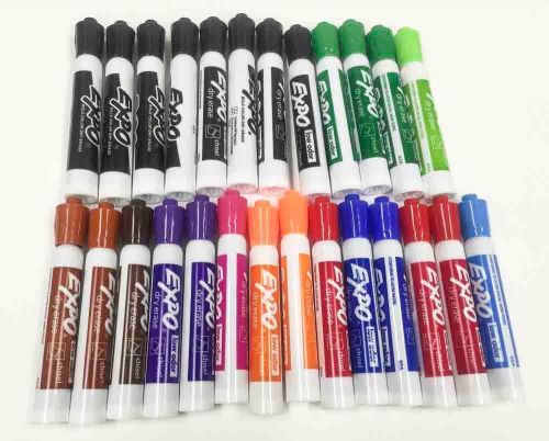 Lot of 33 Dry Erase Markers Assorted Colors Expo Crayola