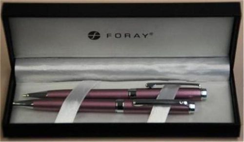 Foray Ladys PINK 1.0 Ballpoint Pen + .07 Mechanical Pencil - Boxed 2 pc Gift Set