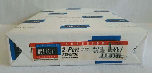 Ncr superior carbonless paper 2 part 8.5 x 11 white and canary yellow 5887 for sale