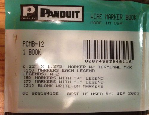 PANDUIT PCMB-1 Wire Marker Book 0.22 in x 1.375 in  with Terminal NEW