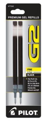 Pilot G2 Gel Ink Refills 2-Pack Black Extra-Fine