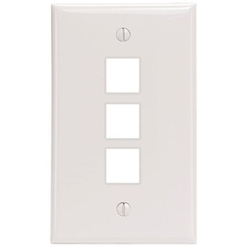Leviton 41080-3WP Triple-Port QuickPort Wall Plate - White