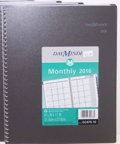 Day Minder Monthly Planner 2016 GC470-10 8.5&#034;x11&#034; Silver/Gray Binder NEW