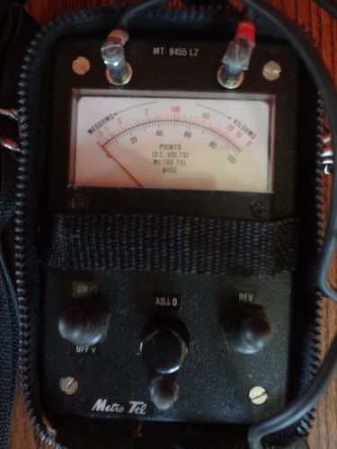 METRO TEL MT-8455 L2 Kick Meter w/Voltmeter Ohmmeter &amp; Polarity, Leads &amp; Case