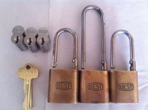 3-Best Lock vintage padlocks 6 pin keyed