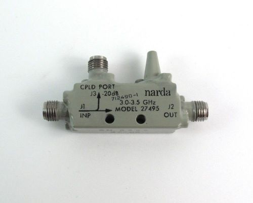 NEW Narda 27495 RF Directional Coupler - 20dB, 3-3.5 GHz, SMA/Female