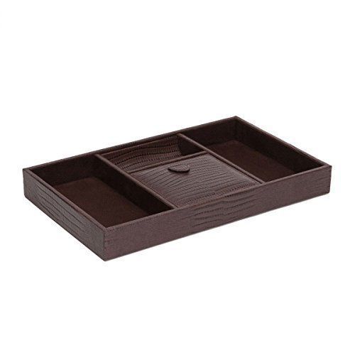 Wolf Blake Brown Teju Lizard Effect Leather Valet Tray