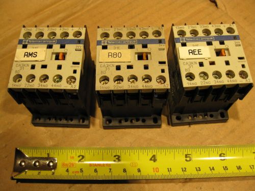 Lot of  3 telemecanique ca3kn31bd control realy contactor 4 pole 24vdc coil 10a for sale