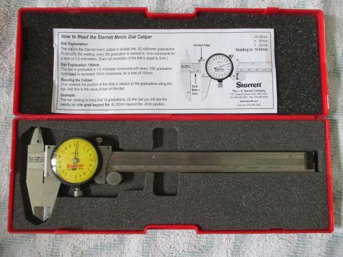 Starrett 120AM-150 Dial Calipers With Case. 0-150mm. .02mm
