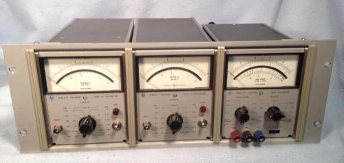 Dual hp 400e ac voltmeter and 427a multimeter with 5060-0797 rack adapter frame for sale