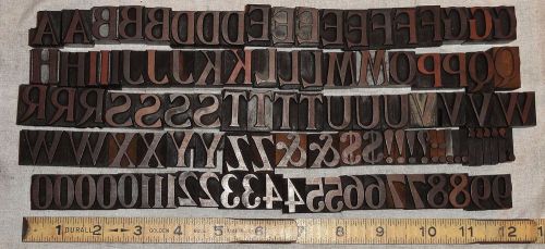 Large Nice Antique 5 Line 0.83&#034; De Vinne Condensed Letterpress Wood Type 108 pc