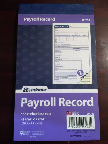 Payroll Record 55 Carbonless Sets item d4743