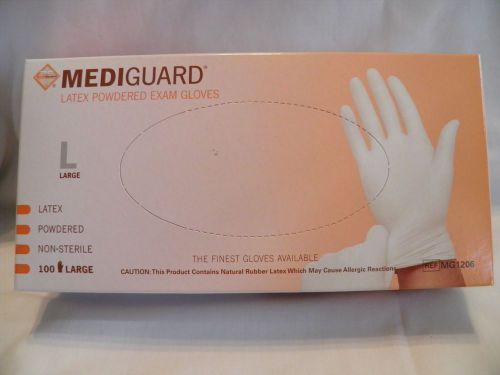 Mediguard Latex Powdered Exam Gloves LARGE Box of 100