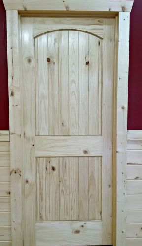 Knotty pine 2-panel arch top pre-hung interior door - 28&#034; x 80&#034;  $175.00 for sale